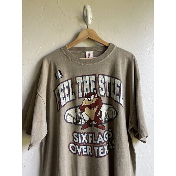 Vintage 1999 Deadstock Feel the Steel Taz Tazmanian Devil Looney Tunes Six Flags - Picture 6 of 10
